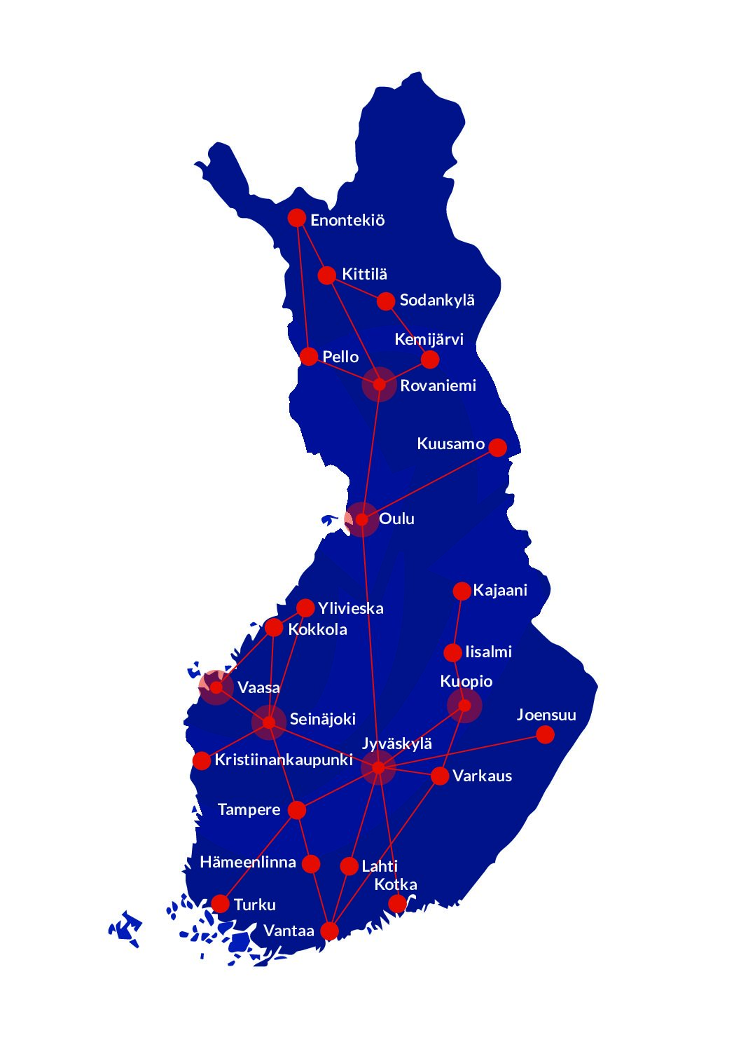 Paikkakunnat - Tavaralähetit